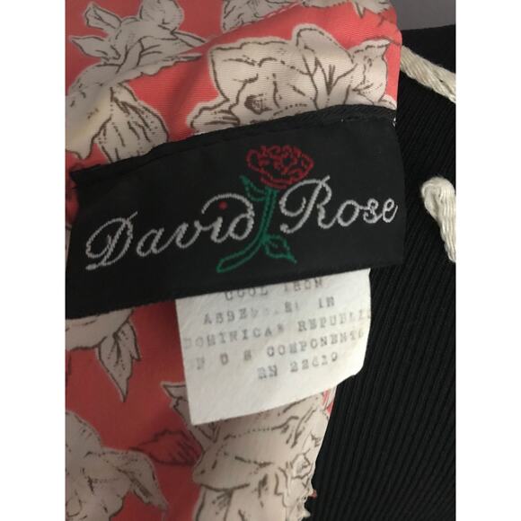 Vintage “David Rose” brand Salmon Pink with Beige Floral Pattern (SZ 14) - Picture 8 of 9